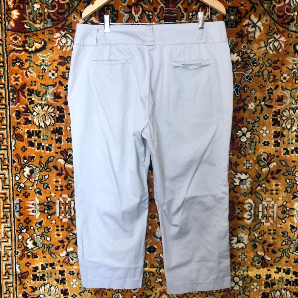 Sandro Sportswear Light Grey Capri Pants sz 14 Cotton Slim Fit Cropped Trousers - Picture 3 of 7
